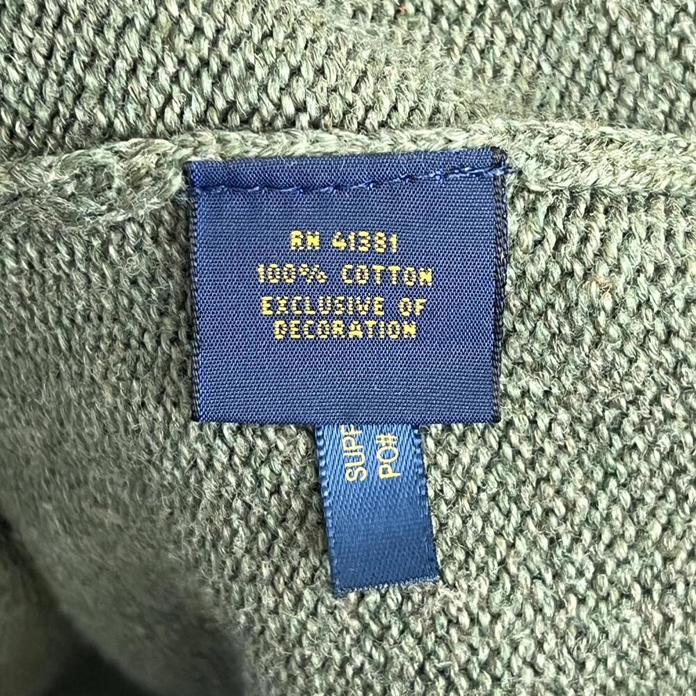 Polo Ralph Lauren Men’s XXL 2XL 1/4 Zip Green 100% Cotton Sweater Pullover Knit - Picture 6 of 9